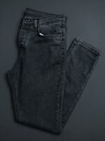 ⁦بنطلون جينز رجالي سليم فيت سادة⁩ - الصورة ⁦4⁩