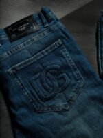 ⁦بنطلون جينز رجالي سليم فيت سادة D&G⁩ - الصورة ⁦4⁩