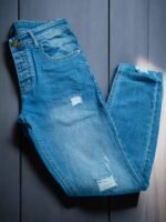 بنطلون رجالي دينيم (جينز) سليم فيت كاتنج TOWN