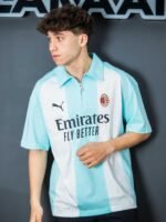 تيشيرت رجالي قطن اوفر سايز مطبوع AC MILAN