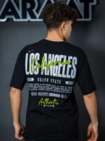 ⁦تيشيرت رجالي اوفر سايز بطباعة Brand State⁩ - الصورة ⁦2⁩