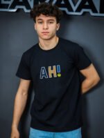 ⁦تيشرت رجالي خام مستورد بطباعة AH!⁩ - الصورة ⁦2⁩