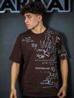 تيشيرت رجالي اوفر سايز بطباعة LETTERS