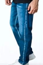 ⁦بنطلون رجالي دينيم (جينز) وايد ليج ساده Pull & Bear⁩ - الصورة ⁦4⁩