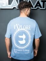 ⁦تيشرت رجالي قطن اوفر سايز بطباعه Explore⁩ - الصورة ⁦6⁩