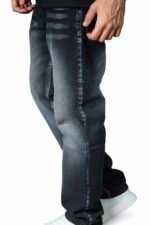 ⁦بنطلون رجالي دينيم (جينز) وايد ليج ساده Pull & Bear⁩ - الصورة ⁦2⁩