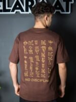 ⁦تيشرت رجالي قطن اوفر سايز بطباعه No Discipline⁩ - الصورة ⁦4⁩