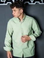 قميص رجالي كتان كاجوال ساده