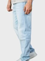 ⁦بنطلون رجالي جينز سادة وايد ليج⁩ - الصورة ⁦2⁩