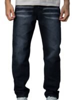 ⁦بنطلون رجالي جينز سادة وايد ليج⁩ - الصورة ⁦3⁩