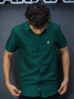 قميص رجالي كتان نص كم - الصورة 2