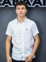 قميص رجالي كتان نص كم