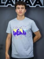 ⁦تيشيرت رجالي ليكرا سليم فيت بطباعة Dead⁩ - الصورة ⁦4⁩