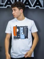 تيشيرت رجالي ليكرا (ناعم) ضيق طبعة كتابية - الصورة 3