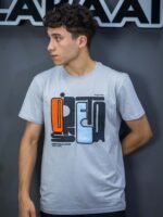 تيشيرت رجالي ليكرا (ناعم) ضيق طبعة كتابية - الصورة 2