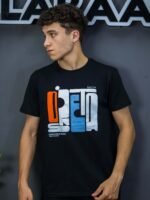 تيشيرت رجالي ليكرا (ناعم) ضيق طبعة كتابية - الصورة 4