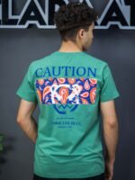 تيشيرت رجالي ليكرا طباعة Caution - الصورة 8