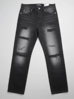 ⁦بنطلون جينز رجالي وايد ليج كاتنج⁩ - الصورة ⁦2⁩