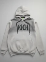 ⁦هودي رجالي سادة بطباعة رش RICH⁩ - الصورة ⁦2⁩