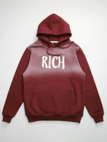 هودي رجالي سادة بطباعة رش RICH