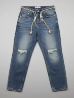 ⁦بنطلون جينز رجالي بويفريند حبل⁩ - الصورة ⁦2⁩