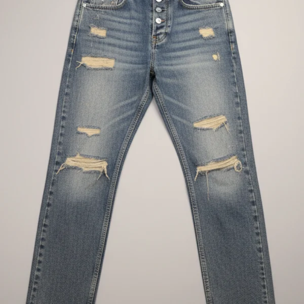 بنطلون جينز رجالي وايد ليج كاتنج